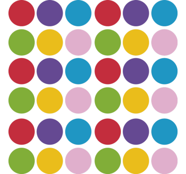 Egyszerű színes körök tapéta geometriai - TenStickers