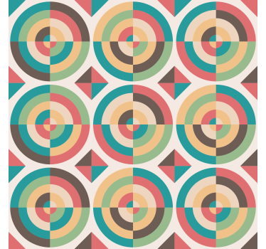 Retro absztrakt formák tapéta geometriai - TenStickers