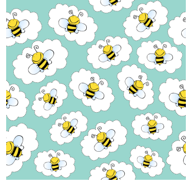 Felhők és méhek gyerekszoba tapéta - TenStickers