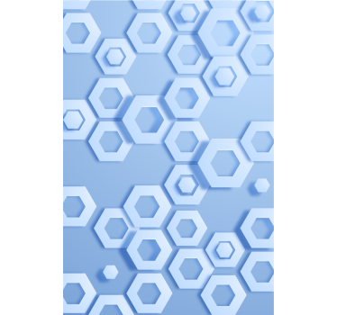Hexagonális kék minta tapéta geometriai - TenStickers