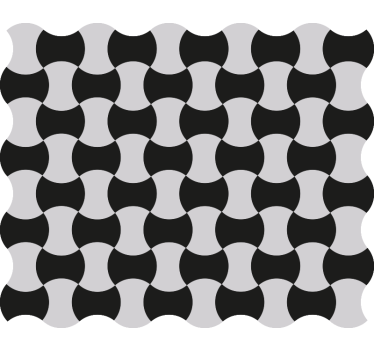 Fekete-fehér görbék tapéta geometriai - TenStickers