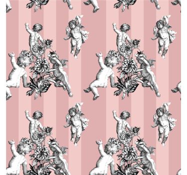 Francia vintage csíkos minta tapéta szüret - TenStickers