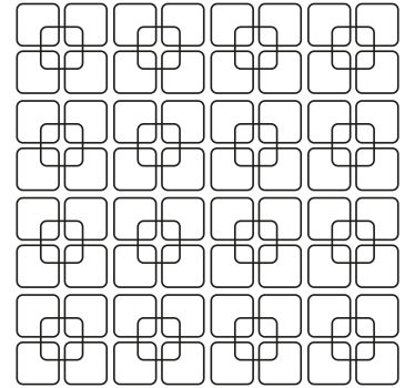 Fekete négyzetek városi mintával tapéta geometriai - TenStickers