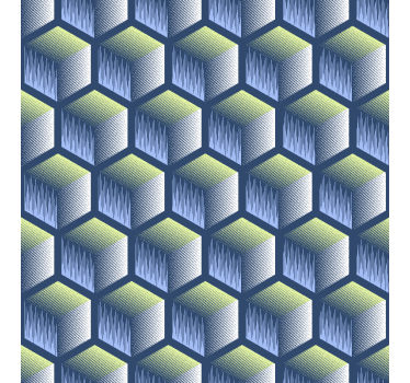 Hexagonális kocka minta tapéta geometriai - TenStickers