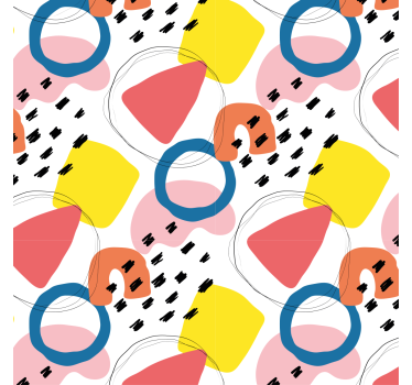 Geometrikus mintás festmény tapéta szüret - TenStickers