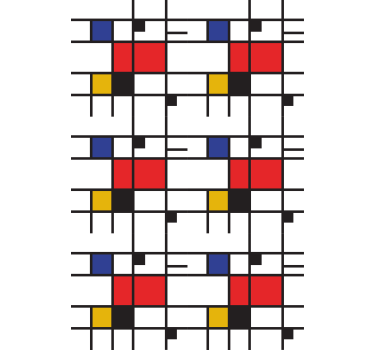 Mondrian geometrikus művészet tapéta modern - TenStickers