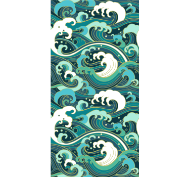 Modern tapéta japán stílusú nagy hullámmal - TenStickers