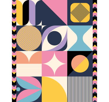 Modern tapéta - geometrikus művészet többalakú festmény - TenStickers