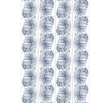 Modern tapéta hampton stílusú kék tollakkal - TenStickers