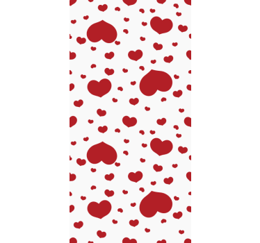 Modern tapéta - kis és nagy szívek mintázata - TenStickers