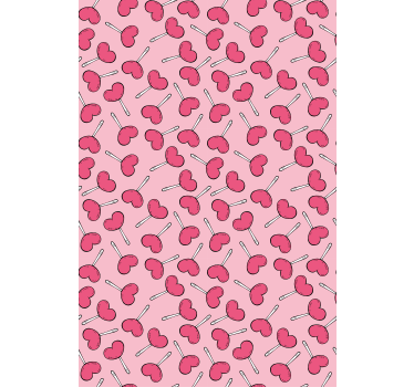 Szív alakú nyalókák tapéta modern - TenStickers