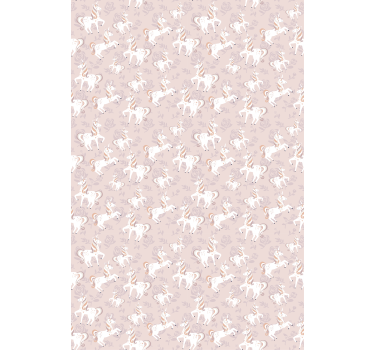 Beige unikornis fantázia gyerekszoba tapéta - TenStickers