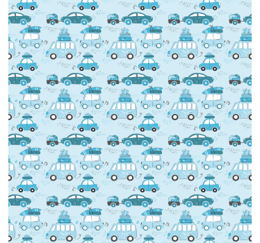 Kék autós mintás gyerekszoba tapéta - TenStickers