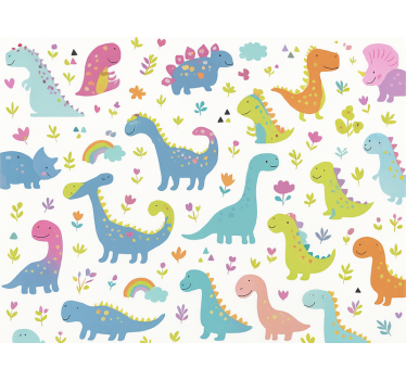 Színes dinoszaurusz gyerekszoba tapéta - TenStickers