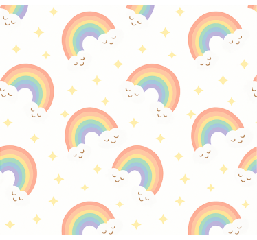 Gyerekszoba tapéta gyerek szivárvány - TenStickers