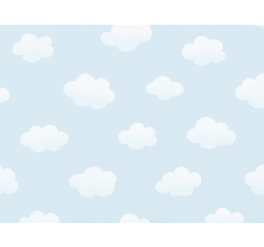 Egyszerű felhők minta gyerekszoba tapéta - TenStickers