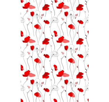 Pipacsok rajza tapéta virágok - TenStickers