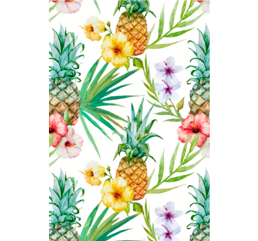 Festett ananász tapéta virágok - TenStickers