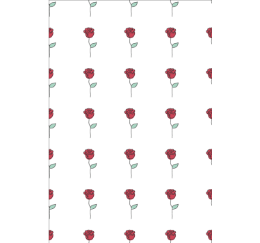 Cuki piros rózsa vonalrajz tapéta virágok - TenStickers