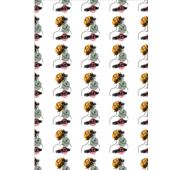 Csodálatos nő virágos arca tapéta - TenStickers