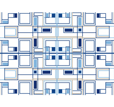 Geometrikus formák kék tapéta négyzet alakú háttérkép - TenStickers
