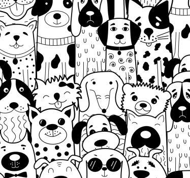 Kutyák minta hálószoba tapéta - TenStickers