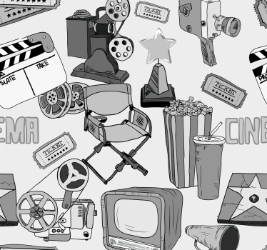 Vintage hollywood fekete-fehér képek retro háttérkép - TenStickers
