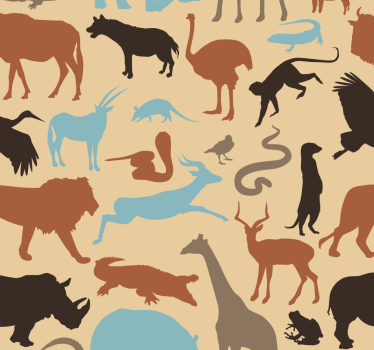 Sziluett szafari hűvös állat háttérkép - TenStickers