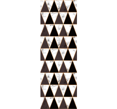 Elegáns fekete-fehér háromszögek geometriai tapéta - TenStickers