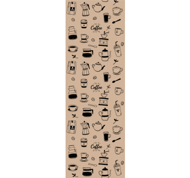 Kávéfőző ikonok konyha vinil tapéta - TenStickers