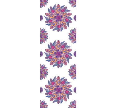 Szürke és piros mandala virág természet háttérkép - TenStickers