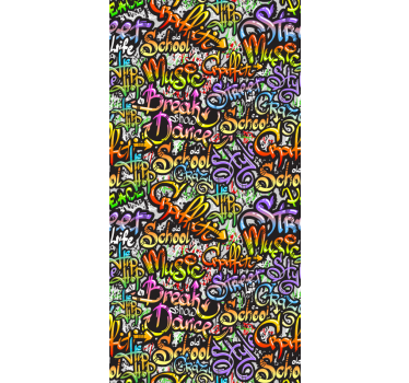 Színes graffiti fal szöveges tapéta festmények - TenStickers