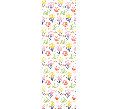 Virágos doodle minta Tapéta Virágok - TenStickers