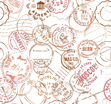 Retro bélyegek klasszikus tapéta minták - TenStickers