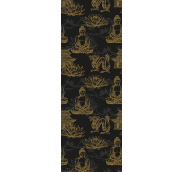 Buddha a lótusz természet háttérkép - TenStickers
