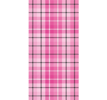 Rózsaszín tartan minta Tapéta Négyzet alakú tapéta - TenStickers