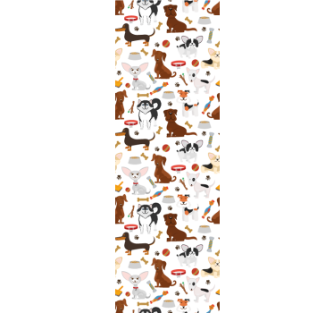 Aranyos vegyes kölyökkutya tapéta hálószobába - TenStickers