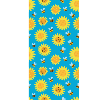 Napfényes virágmintás Tapéta Virágok - TenStickers