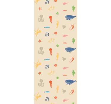 Színes-hal világos háttér gyerekek tapéta - TenStickers