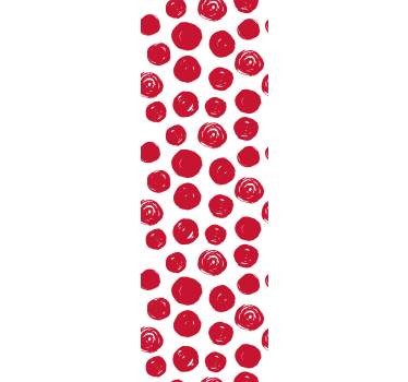 Nagy piros pöttyös minta gyerekek tapéta - TenStickers