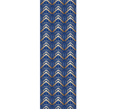 Modern art kék és arany deco mintás geometrikus tapéta - TenStickers