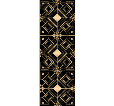 Modern art fekete és arany deco mintás négyzetmintás tapéta - TenStickers