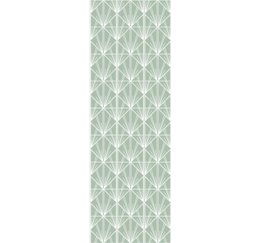 Modern art zöld és fehér deco mintás négyzetmintás tapéta - TenStickers