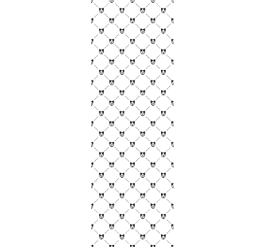 Fekete-fehér geometrikus kutyamintás wc tapéta - TenStickers