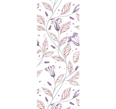 Lila elegáns tulipán mintás hálószoba tapéta - TenStickers
