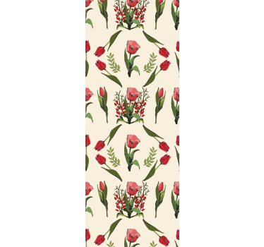 Tavaszi piros tulipán hálószoba tapéta - TenStickers