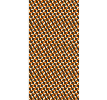 Kocka alakú 3d narancssárga minta Tapéta Geometriai - TenStickers