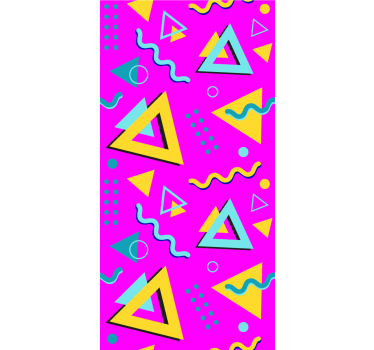 Retro rózsaszín minta Tapéta háromszögek - TenStickers