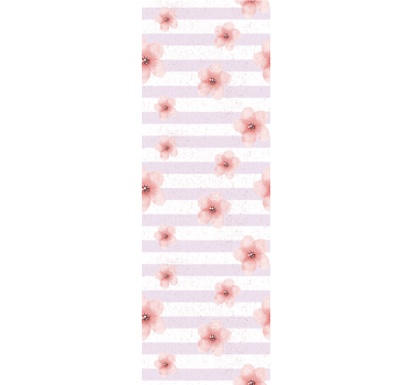 Cseresznyevirág csíkos tapéta virágok - TenStickers