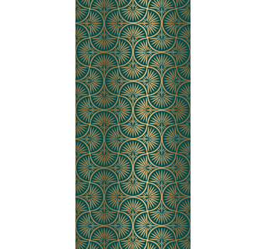 Türkiz és arany art decor stílusú retro tapéta - TenStickers